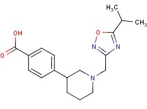 4-{1-[(5-isopropyl-1,2,4-oxadiazol-3-yl)methyl]piperidin-3-yl}benzoic acid