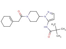 N-{1-[1-(1-cyclohexen-1-ylacetyl)-4-piperidinyl]-1H-pyrazol-5-yl}-2,2-dimethylpropanamide