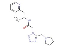 N-[1-methyl-2-(3-methyl-2-pyridinyl)ethyl]-2-[5-(1-pyrrolidinylmethyl)-1H-tetrazol-1-yl]acetamide