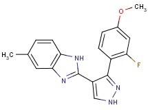 2-[3-(2-fluoro-4-methoxyphenyl)-1H-pyrazol-4-yl]-5-methyl-1H-benzimidazole