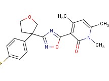 3-{3-[3-(4-fluorophenyl)tetrahydrofuran-3-yl]-1,2,4-oxadiazol-5-yl}-1,4,6-trimethylpyridin-2(1H)-one