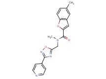 N,5-dimethyl-N-[(3-pyridin-4-yl-1,2,4-oxadiazol-5-yl)methyl]-1-benzofuran-2-carboxamide