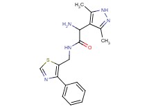 2-amino-2-(3,5-dimethyl-1H-pyrazol-4-yl)-N-[(4-phenyl-1,3-thiazol-5-yl)methyl]acetamide