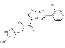 6-(2-chlorophenyl)-N-methyl-N-[(5-methyl-1H-pyrazol-3-yl)methyl]imidazo[2,1-b][1,3]thiazole-3-carboxamide