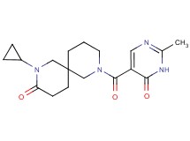2-cyclopropyl-8-[(2-methyl-6-oxo-1,6-dihydro-5-pyrimidinyl)carbonyl]-2,8-diazaspiro[5.5]undecan-3-one
