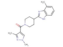 2-{1-[(1,3-dimethyl-1H-pyrazol-4-yl)carbonyl]-4-piperidinyl}-4-methyl-1H-benzimidazole