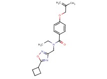 N-[(5-cyclobutyl-1,2,4-oxadiazol-3-yl)methyl]-N-ethyl-4-[(2-methylprop-2-en-1-yl)oxy]benzamide