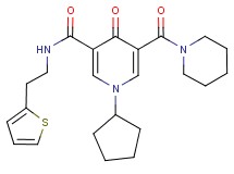 1-cyclopentyl-4-oxo-5-(1-piperidinylcarbonyl)-N-[2-(2-thienyl)ethyl]-1,4-dihydro-3-pyridinecarboxamide