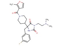 3-[2-(dimethylamino)ethyl]-5-(3-fluorobenzyl)-5-[1-(2-methyl-3-furoyl)-4-piperidinyl]-2,4-imidazolidinedione