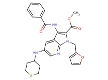 methyl 3-(benzoylamino)-1-(2-furylmethyl)-5-(tetrahydro-2H-thiopyran-4-ylamino)-1H-pyrrolo[2,3-b]pyridine-2-carboxylate