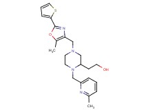 2-(1-[(6-methyl-2-pyridinyl)methyl]-4-{[5-methyl-2-(2-thienyl)-1,3-oxazol-4-yl]methyl}-2-piperazinyl)ethanol