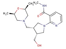 2-[(3R*,4R*)-3-{[(2R*,6S*)-2,6-dimethylmorpholin-4-yl]methyl}-4-(hydroxymethyl)pyrrolidin-1-yl]-N-methylnicotinamide