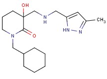1-(cyclohexylmethyl)-3-hydroxy-3-({[(3-methyl-1H-pyrazol-5-yl)methyl]amino}methyl)-2-piperidinone