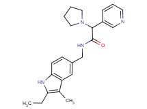 N-[(2-ethyl-3-methyl-1H-indol-5-yl)methyl]-2-pyridin-3-yl-2-pyrrolidin-1-ylacetamide