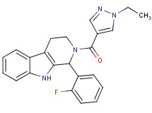 2-[(1-ethyl-1H-pyrazol-4-yl)carbonyl]-1-(2-fluorophenyl)-2,3,4,9-tetrahydro-1H-beta-carboline