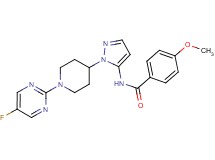 N-{1-[1-(5-fluoropyrimidin-2-yl)piperidin-4-yl]-1H-pyrazol-5-yl}-4-methoxybenzamide
