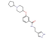 3-[(1-cyclopentyl-4-piperidinyl)oxy]-N-[2-(1H-pyrazol-4-yl)ethyl]benzamide