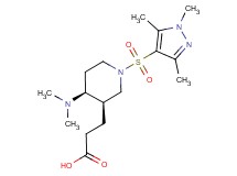 3-{(3R*,4S*)-4-(dimethylamino)-1-[(1,3,5-trimethyl-1H-pyrazol-4-yl)sulfonyl]piperidin-3-yl}propanoic acid