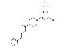 4-methyl-2-{4-[4-(1H-pyrazol-4-yl)butanoyl]-1-piperazinyl}-6-(trifluoromethyl)pyrimidine