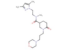 N-[2-(3,5-dimethyl-1H-pyrazol-1-yl)ethyl]-N-methyl-1-[3-(4-morpholinyl)propyl]-6-oxo-3-piperidinecarboxamide