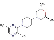 (2R*,6S*)-4-[1-(3,6-dimethyl-2-pyrazinyl)-4-piperidinyl]-2,6-dimethylmorpholine