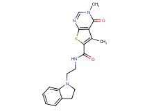 N-[2-(2,3-dihydro-1H-indol-1-yl)ethyl]-3,5-dimethyl-4-oxo-3,4-dihydrothieno[2,3-d]pyrimidine-6-carboxamide