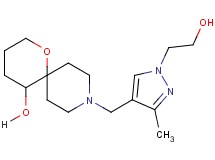 9-{[1-(2-hydroxyethyl)-3-methyl-1H-pyrazol-4-yl]methyl}-1-oxa-9-azaspiro[5.5]undecan-5-ol