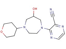 3-[6-hydroxy-4-(tetrahydro-2H-pyran-4-yl)-1,4-diazepan-1-yl]pyrazine-2-carbonitrile