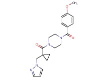 1-(4-methoxybenzoyl)-4-{[1-(1H-pyrazol-1-ylmethyl)cyclopropyl]carbonyl}piperazine