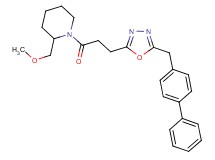 1-{3-[5-(4-biphenylylmethyl)-1,3,4-oxadiazol-2-yl]propanoyl}-2-(methoxymethyl)piperidine