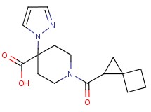 4-(1H-pyrazol-1-yl)-1-(spiro[2.3]hex-1-ylcarbonyl)piperidine-4-carboxylic acid