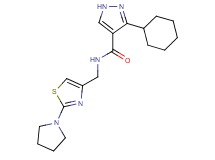 3-cyclohexyl-N-[(2-pyrrolidin-1-yl-1,3-thiazol-4-yl)methyl]-1H-pyrazole-4-carboxamide
