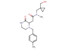 N-{[1-(hydroxymethyl)cyclopropyl]methyl}-N-methyl-2-[1-(4-methylbenzyl)-3-oxo-2-piperazinyl]acetamide