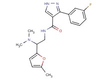 N-[2-(dimethylamino)-2-(5-methyl-2-furyl)ethyl]-3-(3-fluorophenyl)-1H-pyrazole-4-carboxamide
