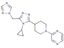 2-{4-[4-cyclopropyl-5-(1H-1,2,4-triazol-1-ylmethyl)-4H-1,2,4-triazol-3-yl]piperidin-1-yl}pyrazine