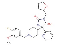 5-[1-(4-fluoro-3-methoxybenzyl)-4-piperidinyl]-5-(2-pyridinyl)-3-(tetrahydro-2-furanylmethyl)-2,4-imidazolidinedione