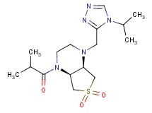 (4aR*,7aS*)-1-isobutyryl-4-[(4-isopropyl-4H-1,2,4-triazol-3-yl)methyl]octahydrothieno[3,4-b]pyrazine 6,6-dioxide