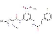 methyl 3-{[(1,3-dimethyl-1H-pyrazol-5-yl)carbonyl]amino}-5-({[(2E)-3-(3-fluorophenyl)-2-propenoyl]amino}methyl)benzoate