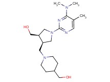 ((3R*,4R*)-1-[4-(dimethylamino)-5-methylpyrimidin-2-yl]-4-{[4-(hydroxymethyl)piperidin-1-yl]methyl}pyrrolidin-3-yl)methanol