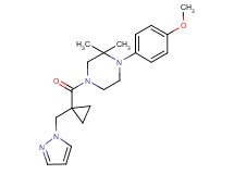 1-(4-methoxyphenyl)-2,2-dimethyl-4-{[1-(1H-pyrazol-1-ylmethyl)cyclopropyl]carbonyl}piperazine