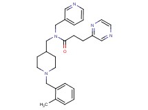 N-{[1-(2-methylbenzyl)-4-piperidinyl]methyl}-3-(2-pyrazinyl)-N-(3-pyridinylmethyl)propanamide