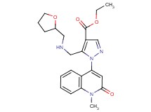 ethyl 1-(1-methyl-2-oxo-1,2-dihydro-4-quinolinyl)-5-{[(tetrahydro-2-furanylmethyl)amino]methyl}-1H-pyrazole-4-carboxylate