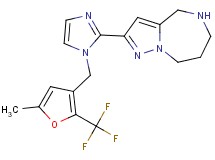 2-(1-{[5-methyl-2-(trifluoromethyl)-3-furyl]methyl}-1H-imidazol-2-yl)-5,6,7,8-tetrahydro-4H-pyrazolo[1,5-a][1,4]diazepine dihydrochloride