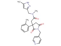 N-methyl-2-[3-(2-methylphenyl)-2,5-dioxo-1-(4-pyridinylmethyl)-3-pyrrolidinyl]-N-[(5-methyl-1H-pyrazol-3-yl)methyl]acetamide
