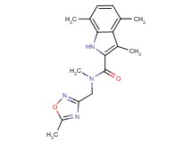 N,3,4,7-tetramethyl-N-[(5-methyl-1,2,4-oxadiazol-3-yl)methyl]-1H-indole-2-carboxamide