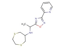 1,4-dithiepan-6-yl[1-(3-pyridin-2-yl-1,2,4-oxadiazol-5-yl)ethyl]amine