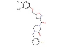 4-({5-[(3,4-dimethylphenoxy)methyl]-3-isoxazolyl}carbonyl)-1-(3-fluorobenzyl)-2-piperazinone