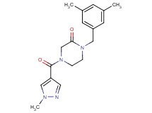 1-(3,5-dimethylbenzyl)-4-[(1-methyl-1H-pyrazol-4-yl)carbonyl]-2-piperazinone