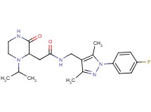 N-{[1-(4-fluorophenyl)-3,5-dimethyl-1H-pyrazol-4-yl]methyl}-2-(1-isopropyl-3-oxo-2-piperazinyl)acetamide