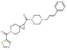 1-({4-[(2E)-3-phenyl-2-propen-1-yl]-1-piperazinyl}carbonyl)-6-(1,3-thiazol-5-ylcarbonyl)-6-azaspiro[2.5]octane